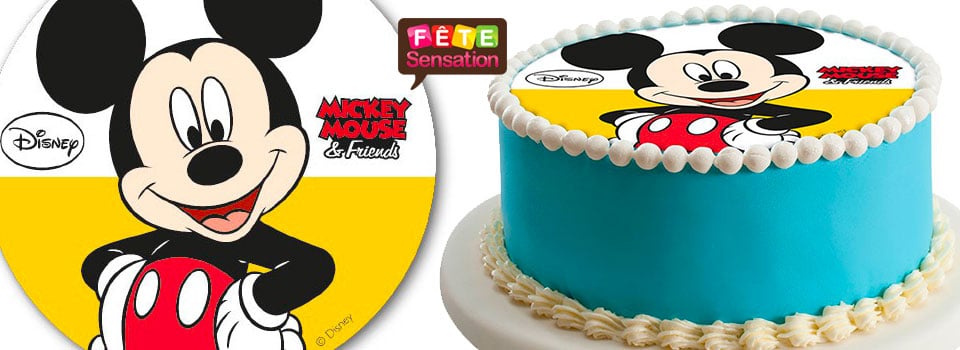 Disque en sucre pour gâteaux d'anniversaire - Mickey Mouse