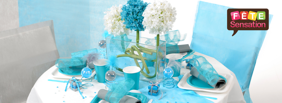 Table bleue turquoise