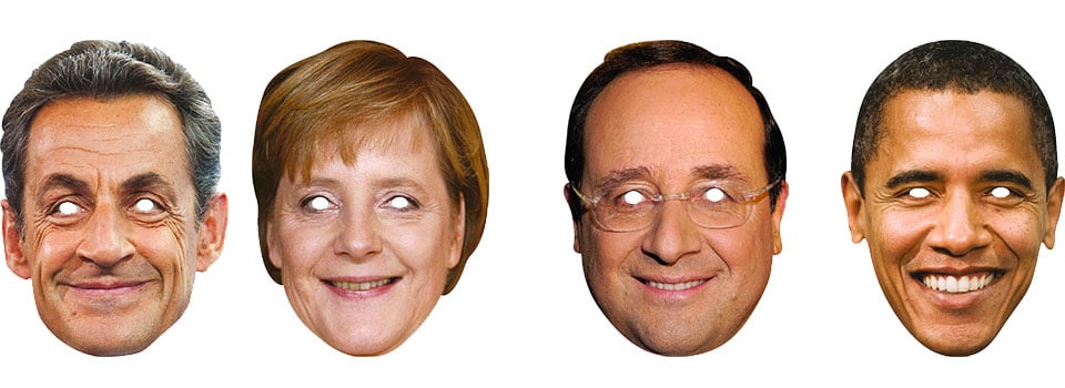 Masques carton hommes politiques et célébrités